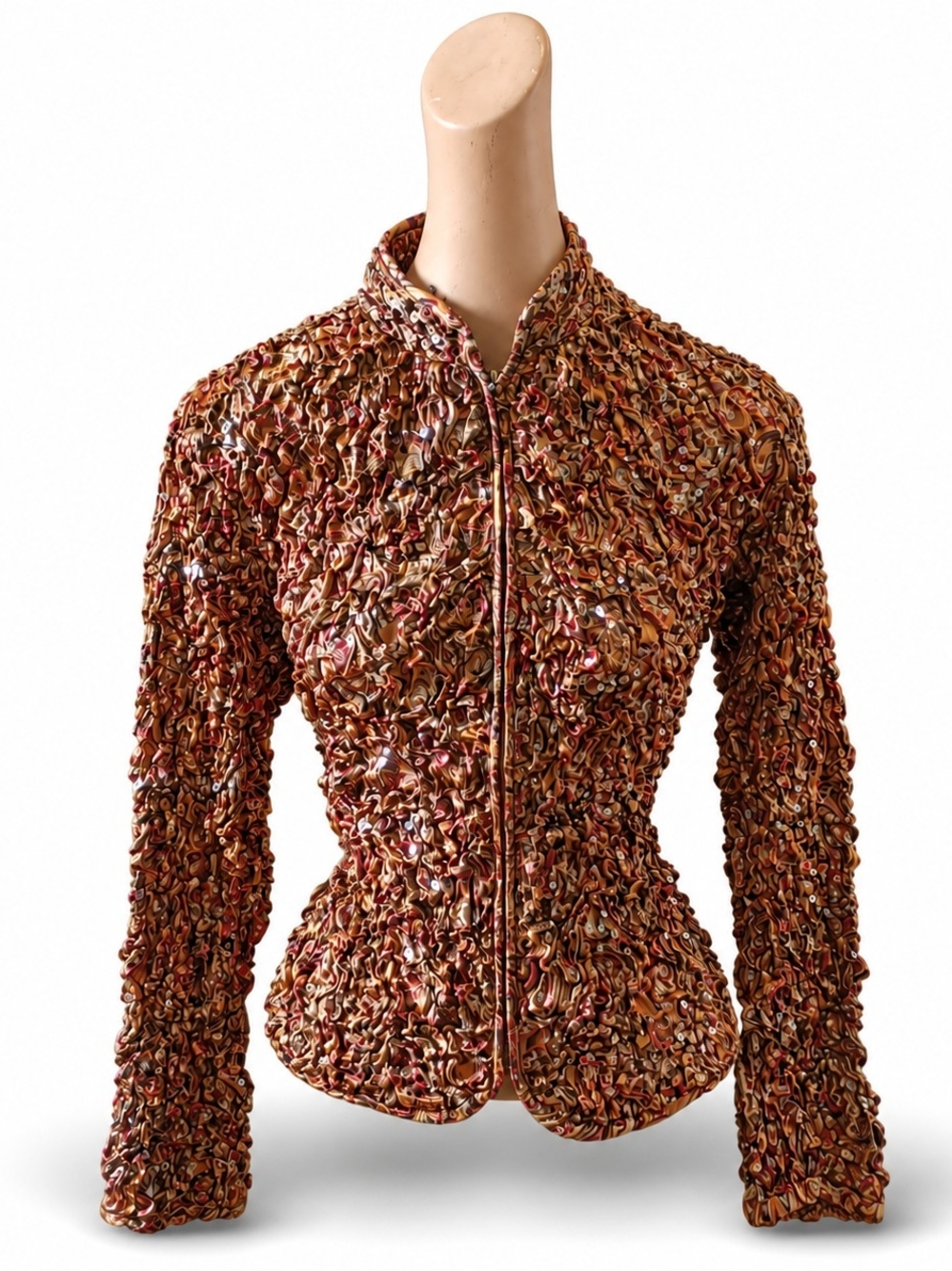 MSK Ruched Sequin Bomber Jacket - Women's Size, Medium.
